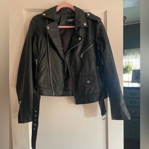 barney's genuine leather jacket - worn twice! uk sz 12 fits like medium/us 8